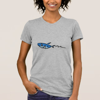 Cute Blauwe Haaien Cartoon T-Shirt – Minimalistisc