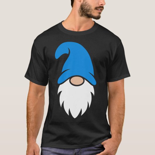 Cute Blauwe Hoed Kerst Gnome T-shirt (Voorkant)