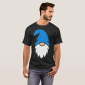 Cute Blauwe Hoed Kerst Gnome T-shirt (Voorkant volledig)