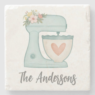 Cute Blauwe Keuken Cake Mixer Stenen Onderzetter
