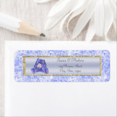 Cute Blauwe Konijn Baby Shower Etiket (Insitu)