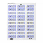 Cute Blauwe Konijn Baby Shower Etiket (Full Sheet)