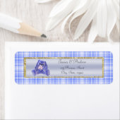 Cute Blauwe Konijn Baby Shower Etiket (Insitu)