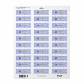 Cute Blauwe Konijn Baby Shower Etiket (Full Sheet)