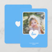 Cute Blauwe Liefde Klaslokaal Foto Valentijnsdag K Bedankkaart (Voorkant / Achterkant)
