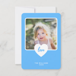 Cute Blauwe Liefde Klaslokaal Foto Valentijnsdag K Bedankkaart