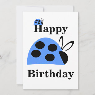 Cute Blauwe Lieveheersbeestje Verjaardags Plat Kaa