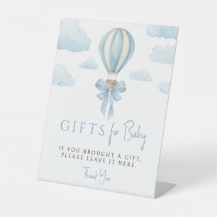 Cute Blauwe Luchtballon Cadeaus voor Baby Shower B Reclamebord Met Voetstuk