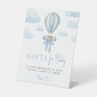 Cute Blauwe Luchtballon Cadeaus voor Baby Shower B Reclamebord Met Voetstuk