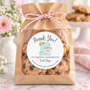 Cute Blauwe Mixer Bakkerij Bedankt Sticker