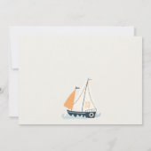 Cute Blauwe Nautische Zeilboot Kinderen Foto Verja Bedankkaart (Achterkant)