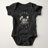 Cute Blauwe Olifant Baby Shower Mama Romper (Voorkant)