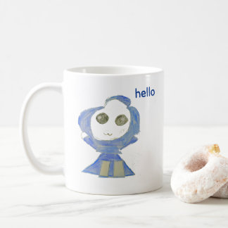 Cute Blauwe Pop Krijttekening Koffiemok