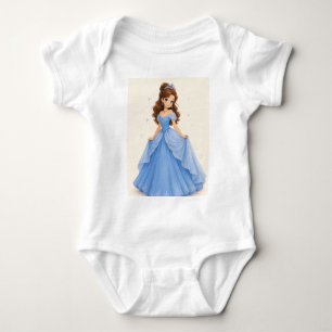 Cute Blauwe Prinses Baby Rompertje