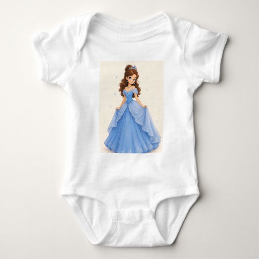 Cute Blauwe Prinses Baby Rompertje (Voorkant)
