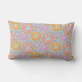 Cute Blauwe Roze Pastel Donuts & Harten Kussen (Achterkant)