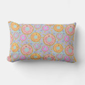 Cute Blauwe Roze Pastel Donuts & Harten Kussen (Voorkant)