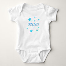 Cute Blauwe Sterren Baby Jongensnaam Rompertje