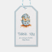 Cute Blauwe Vogel Baby Shower Cadeaulabel (Voorkant)
