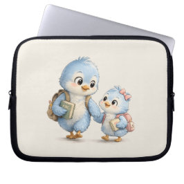 Cute Blauwe Vogel Broer en Zus Tech Organizer Case