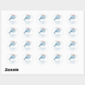 Cute Blauwe Walvis Dank Je Feest Sticker (Vel)