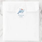 Cute Blauwe Walvis Dank Je Feest Sticker (Tas)