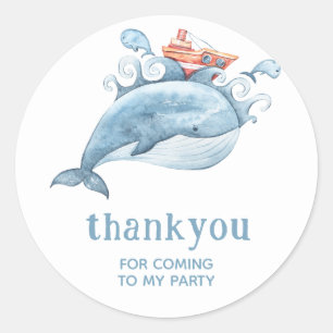 Cute Blauwe Walvis Dank Je Feest Sticker