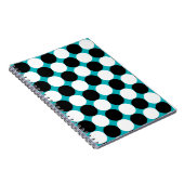 Cute blauwe zwart-wit stippen vectorpatroon notitieboek (Rechterzijde)