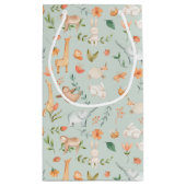 Cute Blauwgroen Baby Animal Pastel Patroon Klein Cadeauzakje (Achterkant)