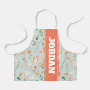 Cute Blauwgroen Baby Animal Pastel Patroon Schort
