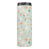 Cute Blauwgroen Baby Animal Pastel Patroon Thermosbeker (Achterkant)