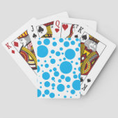 Cute Blauwgroen Blue Polka Dots Circles Pattern Speelkaarten (Achterkant)