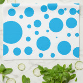 Cute Blauwgroen Blue Polka Dots Circles Pattern Theedoek (Gevouwen)