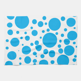 Cute Blauwgroen Blue Polka Dots Circles Pattern Theedoek