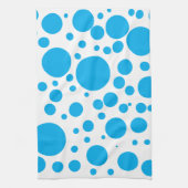 Cute Blauwgroen Blue Polka Dots Circles Pattern Theedoek (Verticaal)