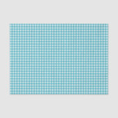 Cute Blauwgroen Gingham Tissuepapier (Voorkant)