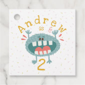  Cute Blauwgroen Monster Bedankjes Labels (Voorkant)