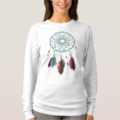 Cute Blauwgroen & Paarse Dream Catcher T-shirt (Voorkant)