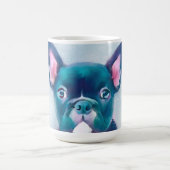 Cute Blauwgroen Roze Franse Bulldog Design Koffiemok (Center)