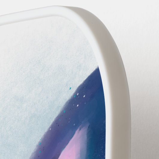 Cute Blauwgroen Roze Franse Bulldog Design Pickleball Paddle (Links Detail)