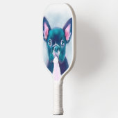 Cute Blauwgroen Roze Franse Bulldog Design Pickleball Paddle (Links)