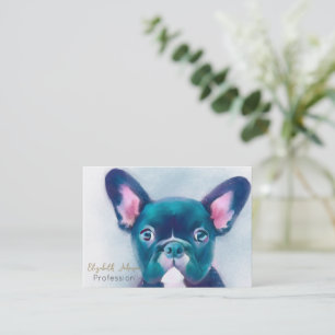 Cute Blauwgroen Roze Franse Bulldog Design Visitekaartje