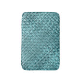 Cute Blauwgroen Turquoise Blue Faux Rattan Weave P Badmat (Voorkant Verticaal)