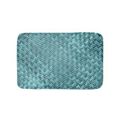 Cute Blauwgroen Turquoise Blue Faux Rattan Weave P Badmat (Voorkant)