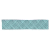 Cute Blauwgroen Turquoise Blue Faux Rattan Weave P Korte Tafelloper (Horizontaal)