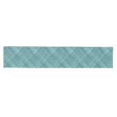Cute Blauwgroen Turquoise Blue Faux Rattan Weave P Medium Tafelloper (Horizontaal)