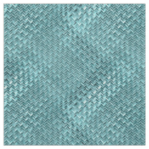 Cute Blauwgroen Turquoise Blue Faux Rattan Weave P Stof