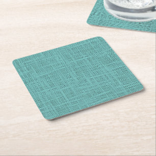 Cute Blauwgroen Turquoise Green Faux Jute Fabric P Kartonnen Onderzetters