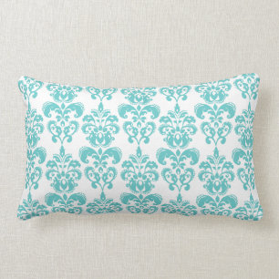 Cute Blauwgroen White Vintage Damask Patroon 2 Kussen