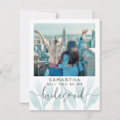 Cute Blauwgroen word je mijn Bridesmaid foto (Voorkant)